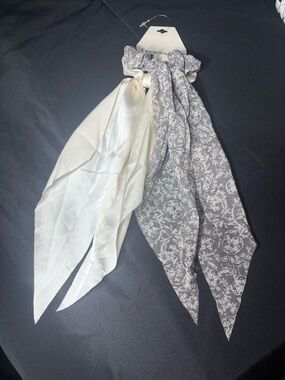 New 2 Neutral Scarf Scrunchie with Tails